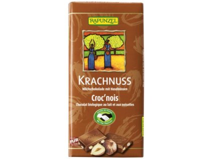 Čokoláda mliečna s celými praženými lieskovými orechmi 100g BIO RAPUNZEL