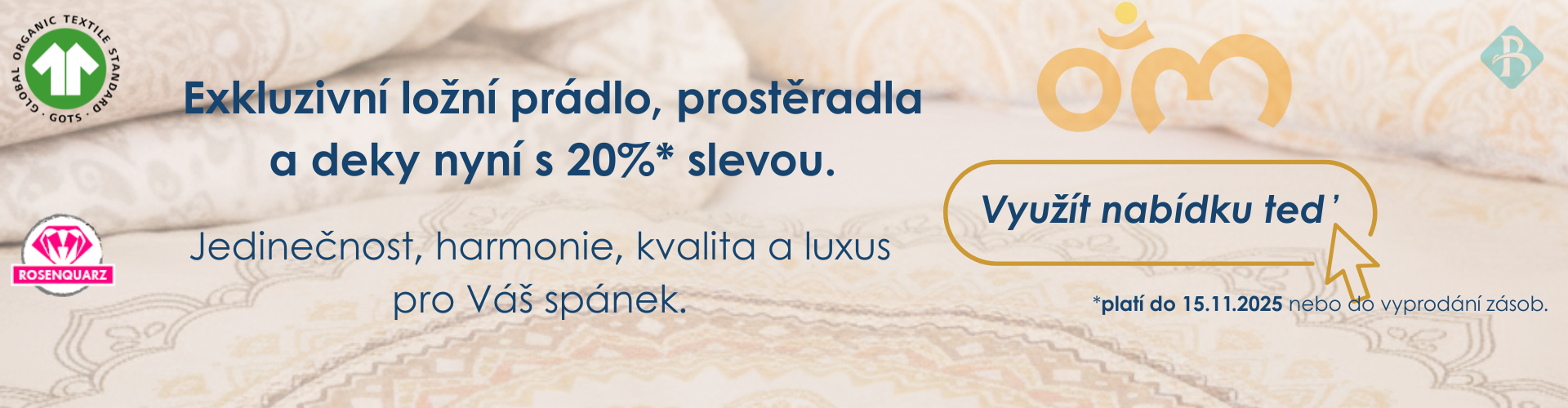 Ložní prádlo a deky 20%
