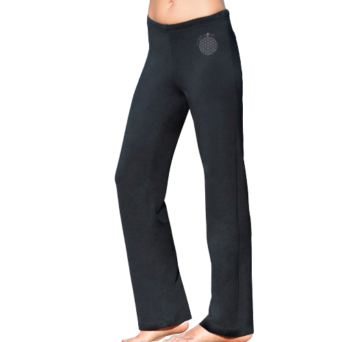 The Spirit of OM wellness kalhoty z bio bavlny dlouhé unisex - černé Velikost: XS