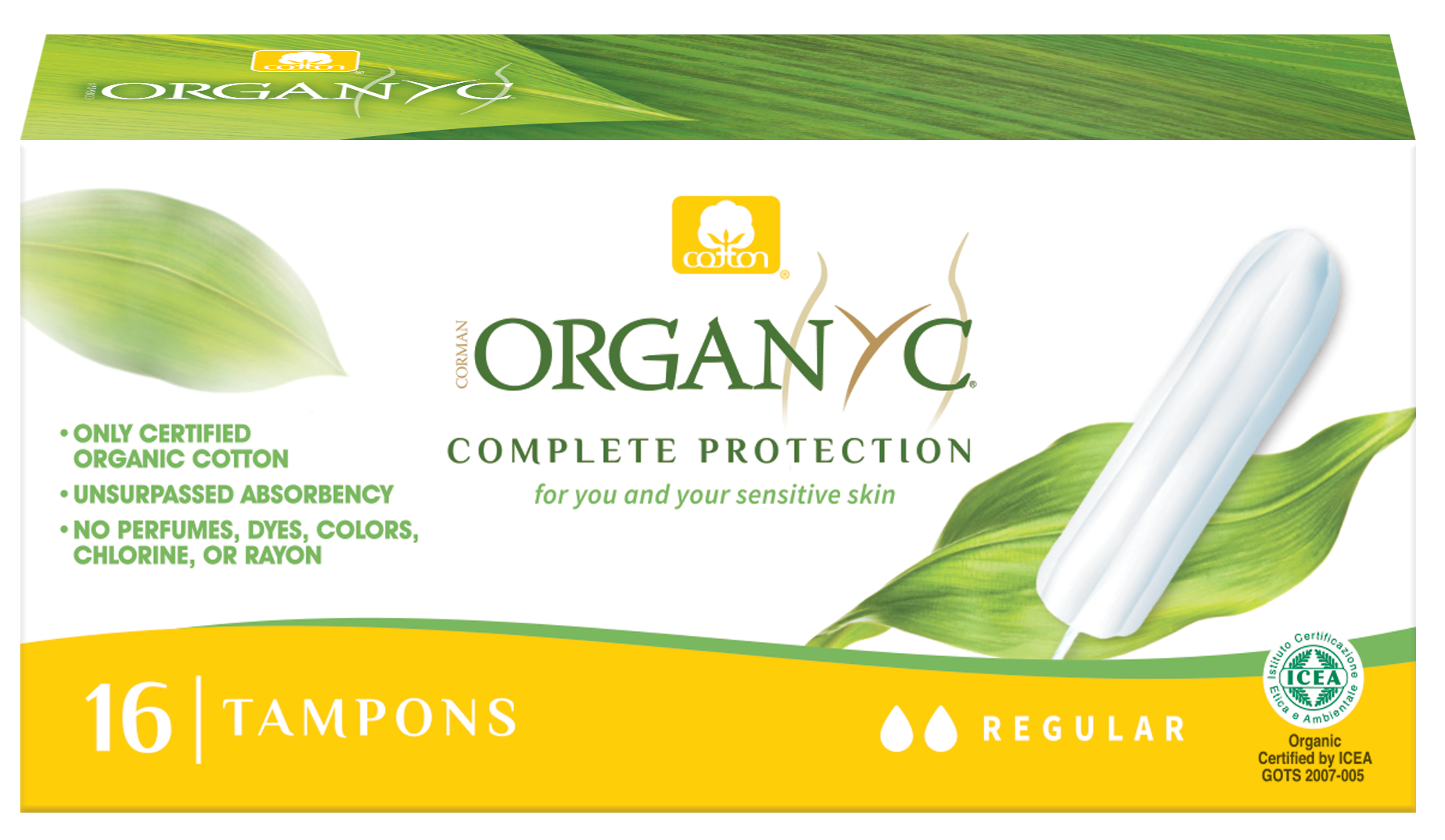 Organyc bio menstruační tampony REGULAR (16 ks) velikost balení: kusové balení