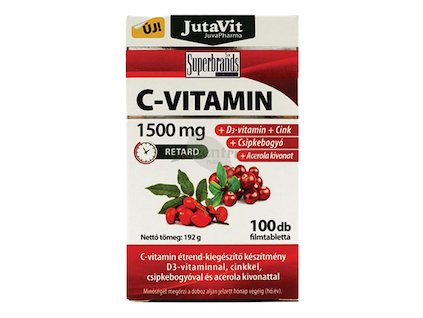 Jutavit C Vitamin 1500 mg s vitamínom D3, zinkom, šípkami a extraktom z aceroly 100tbl