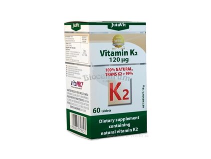 JutaVit Prírodný vitamín K2 120 µg tbl 60 ks