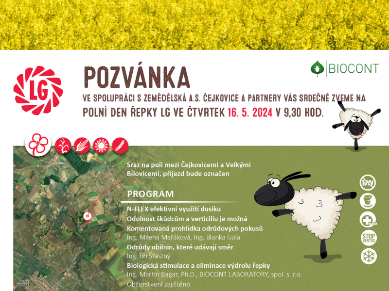 Polní den řepky LG - Čejkovice 16.5.2024