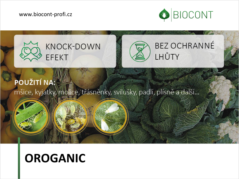 OROGANIC 3v1 insekticid, akaricid a fungicid do zeleniny a bio obilnin
