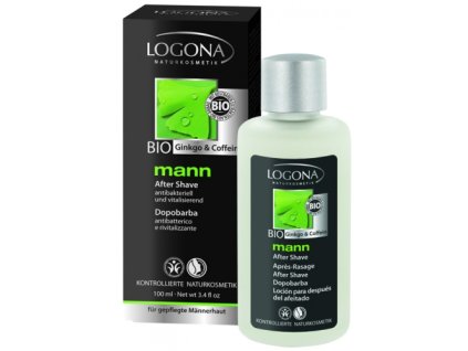 Voda po holení pre mužov bio ginko a kofeín Logona (Objem 100 ml)