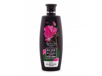 373 1 sprchovy gel a sampon s ruzovou vodou rose of bulgaria 2v1 pro muze 330 ml