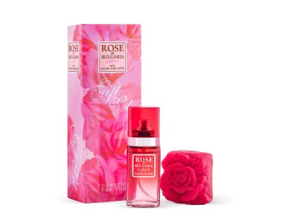 448 damsky darkovy set glycerinove mydlo kostka a parfem s ruzovou vodou rose of bulgaria 25 ml