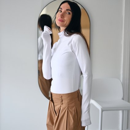 Triko LOLITA roll BAMBUS white (Velikost L)