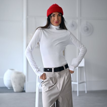 Triko LOLITA roll RIB white (Velikost L)