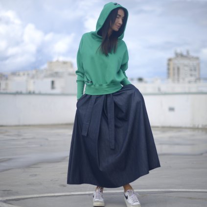 Sukně GRANDIOSA jeans navy (Velikost L XL)