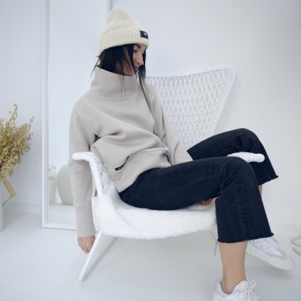 Mikina Fluffy warm light camel (Velikost L XL)