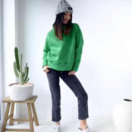 Mikina Fluffy warm extra FULL grass (Velikost L XL)