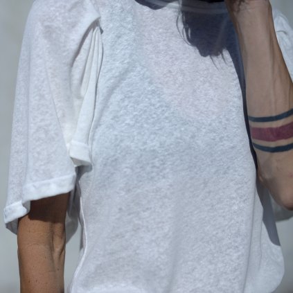 Triko VOLVER LEN white (Velikost L)