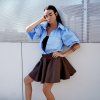Košile Emily bavlna light blue