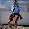 Košile Emily bavlna light blue