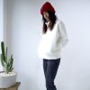 Mikina Fluffy warm white créme (Velikost L XL)