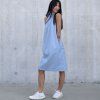 Šaty PAPEL roll jeans light blue (Velikost L XL)