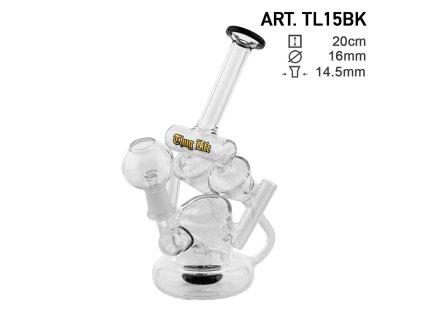 Sklenené bongo Thug Life Recycler Black 20cm