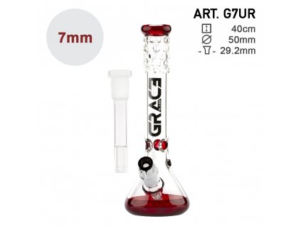 Sklenené bongo Grace Glass PEARL Series XL Red 40cm