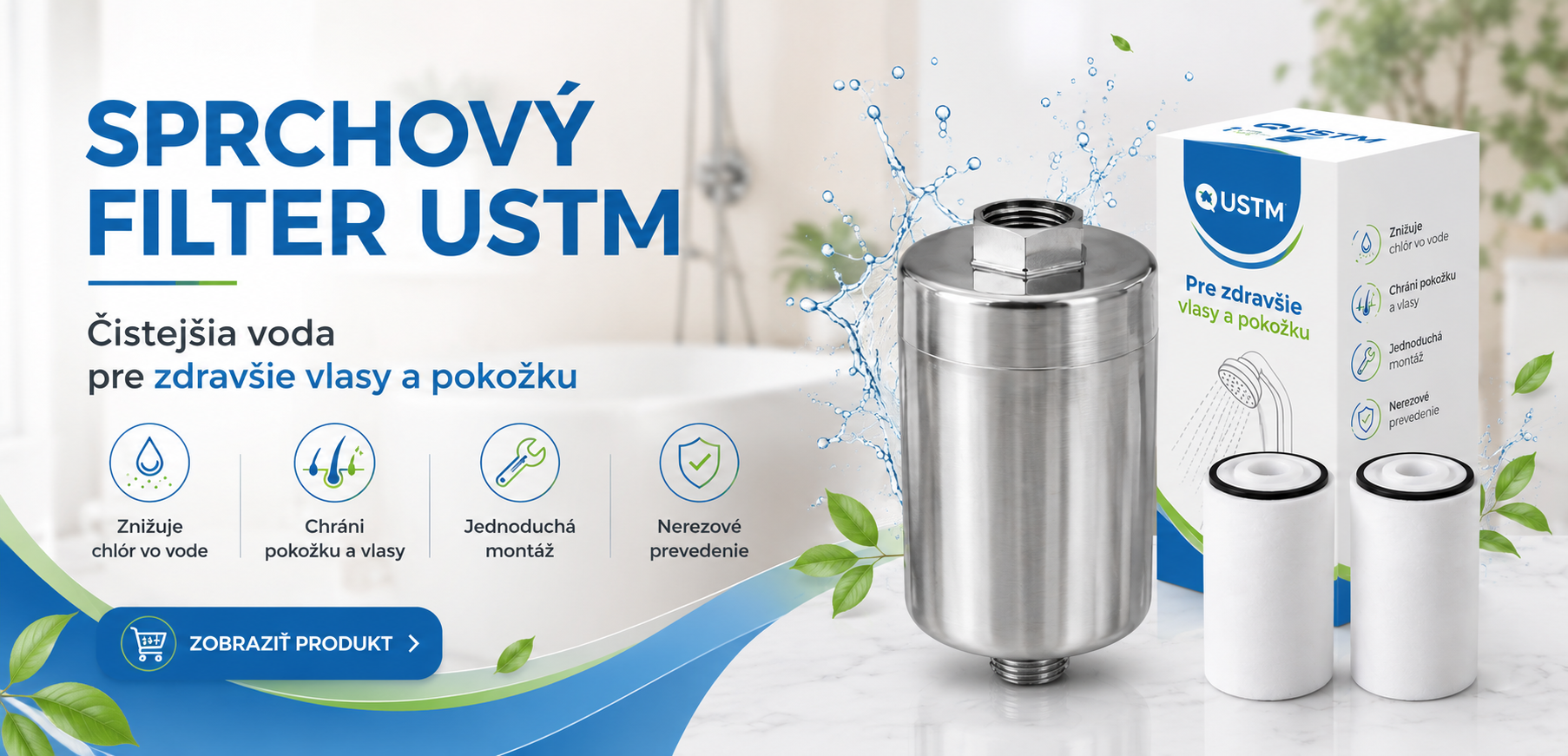Sprchový filter na chlór