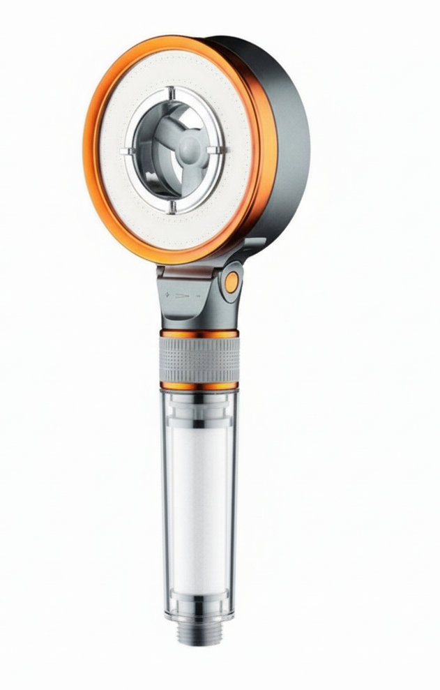 Sprchová hlavica BEAUTY zlatá - sivá 10cm