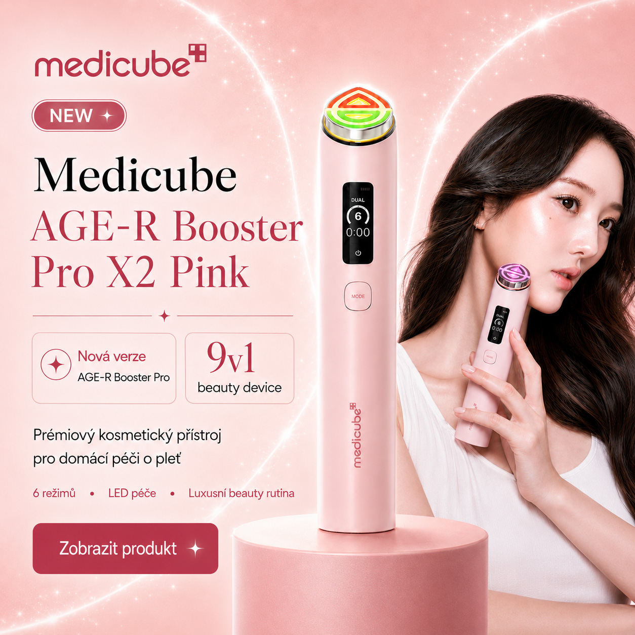Medicube AGE-R Booster Pro X2 Pink: nová generace beauty přístroje 9v1 pro domácí péči o pleť