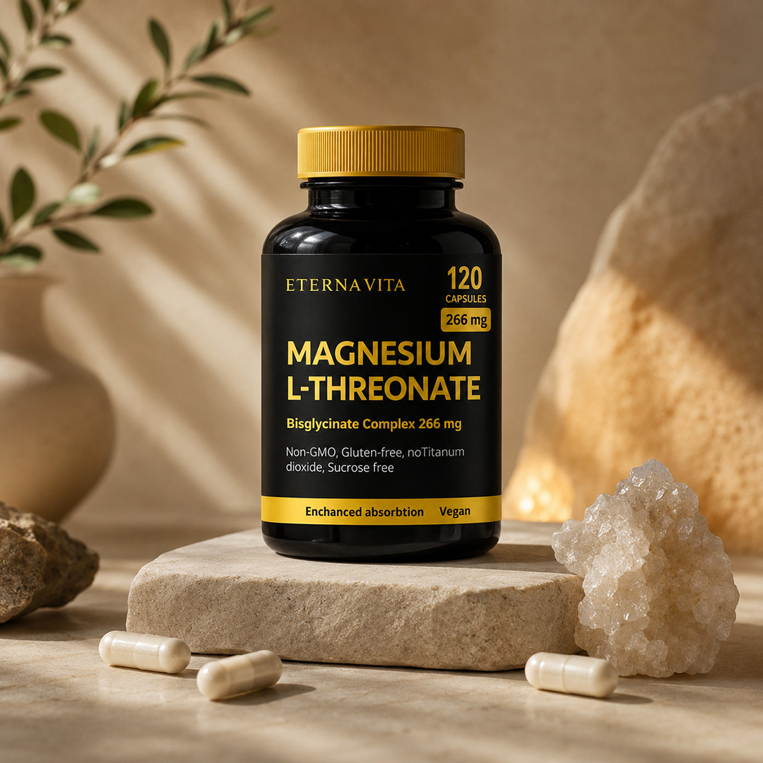 Magnesium L-threonate + bisglycinát: prémiový hořčík pro nervový systém, energii a každodenní rovnováhu
