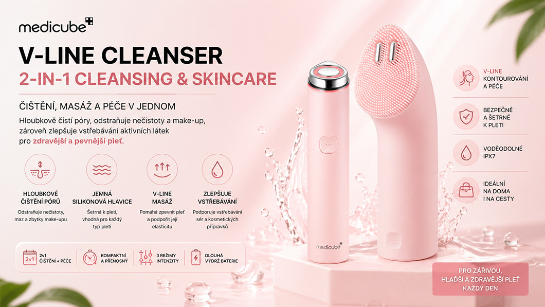 MEDICUBE AGE-R Booster Facial Cleansing Device Pink (Mini Plus + Cleansing Head)
