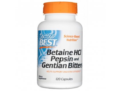 Doctor's Best Betain HCL Pepsin a hořčiny - 120 kapslí
