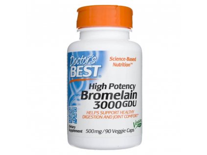 Doctor's Best Bromelain 3000 GDU 500 mg - 90 kapslí