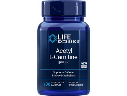 Life Extension Acetyl-L-Carnitine, 500 mg 100 rostlinných kapslí