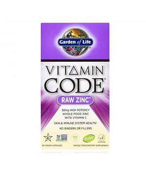 Garden of Life Vitamin Code RAW Zinc 15 mg (zinek + vitamín C), 60 kapslí