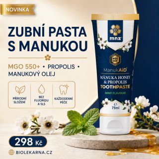 🐝 Přírodní péče o zuby z Nového Zélandu! Nová zubní pasta MNZ ManukaAid kombinuje: 🍯 manukový med MGO 550+ 🐝 novozélandský...