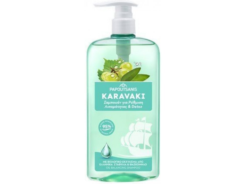 Šampon řecký Oil balance a detox 600ml, Karavaki - Biolevel.cz