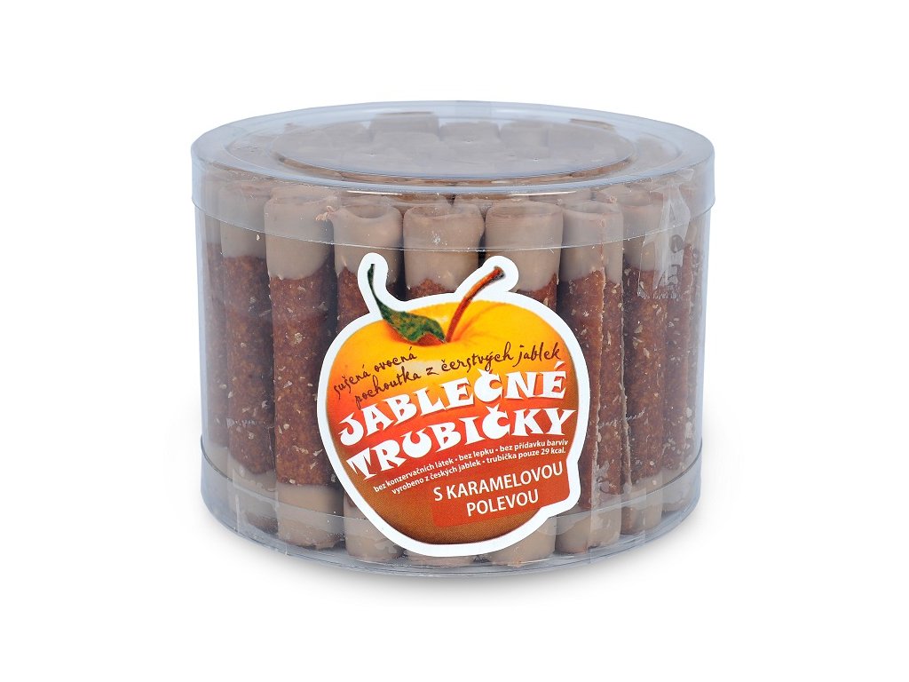 Bioprodukt jablecne trubicky s karamelovou polevou