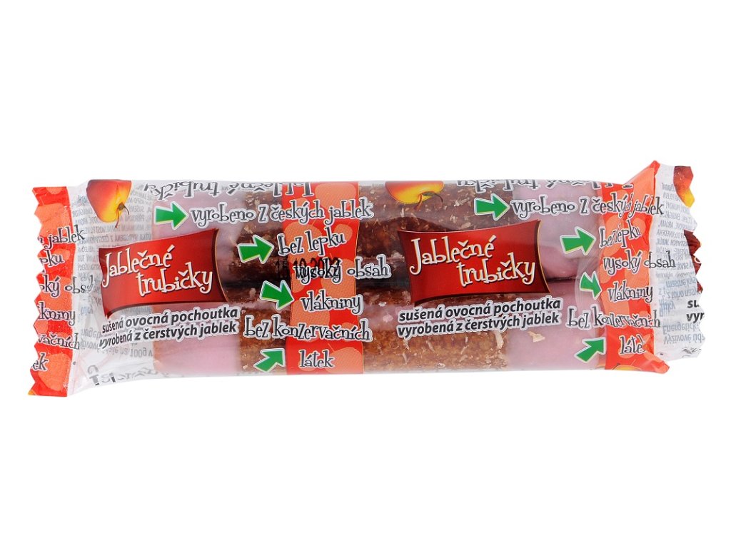 Bioprodukt jablecne trubicky s jahodovou polevou 2ks