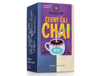 Sonnentor caje porcovane Chai cerny