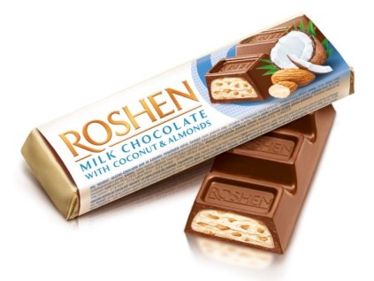 Roshen horka cokolada s kokosovo mandlovou naplni 38g