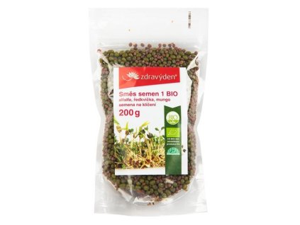 Zdravyden smes semen na kliceni alfalfa redkvicka mungo