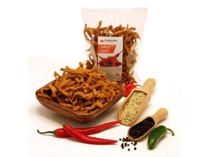 damodara lusteninove chipsy s chilli a konopnym seminkem 100 g