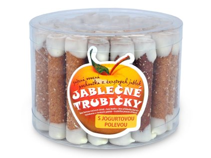 Bioprodukt jablecne trubicky s jogurtovou polevou