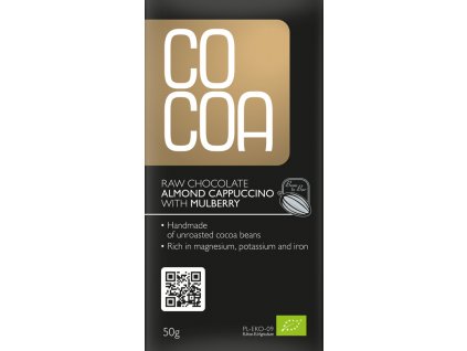 COCOA Čokoláda RAW cappuccino mandle BIO 50g  