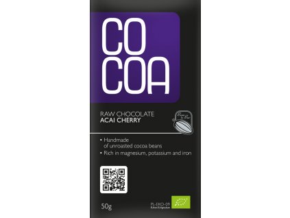 COCOA Čokoláda RAW čerešňa acai BIO 50g  