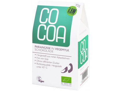 COCOA Para orechy vo vegan svetlej RAW čokoláde BIO 70g  