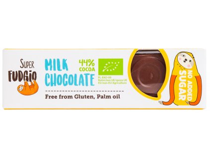 Super Fudgio Bio čokoládová tyčinka mliečna bez cukru 40g