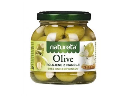 Natureta Zelené olivy plnené mandľami 290 g