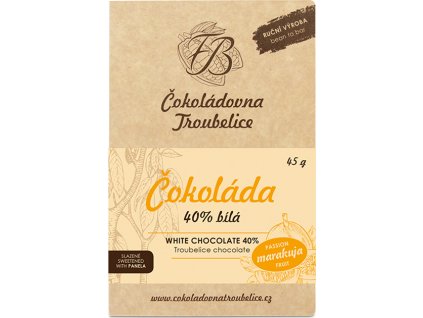 Biela čokoláda 40% s marakujou EDICIÓN NUEVA 45 g