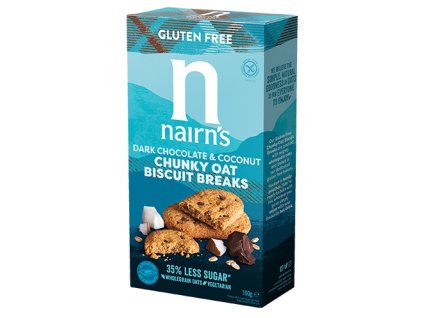 Nairns Ovsené sušienky s kokosom a horkou čokoládou bez lepku 160g