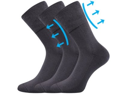Ponožky Finego tmavo šedé 3 páry