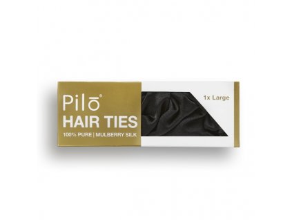 Pilō | Silk Hair Ties - Black Large